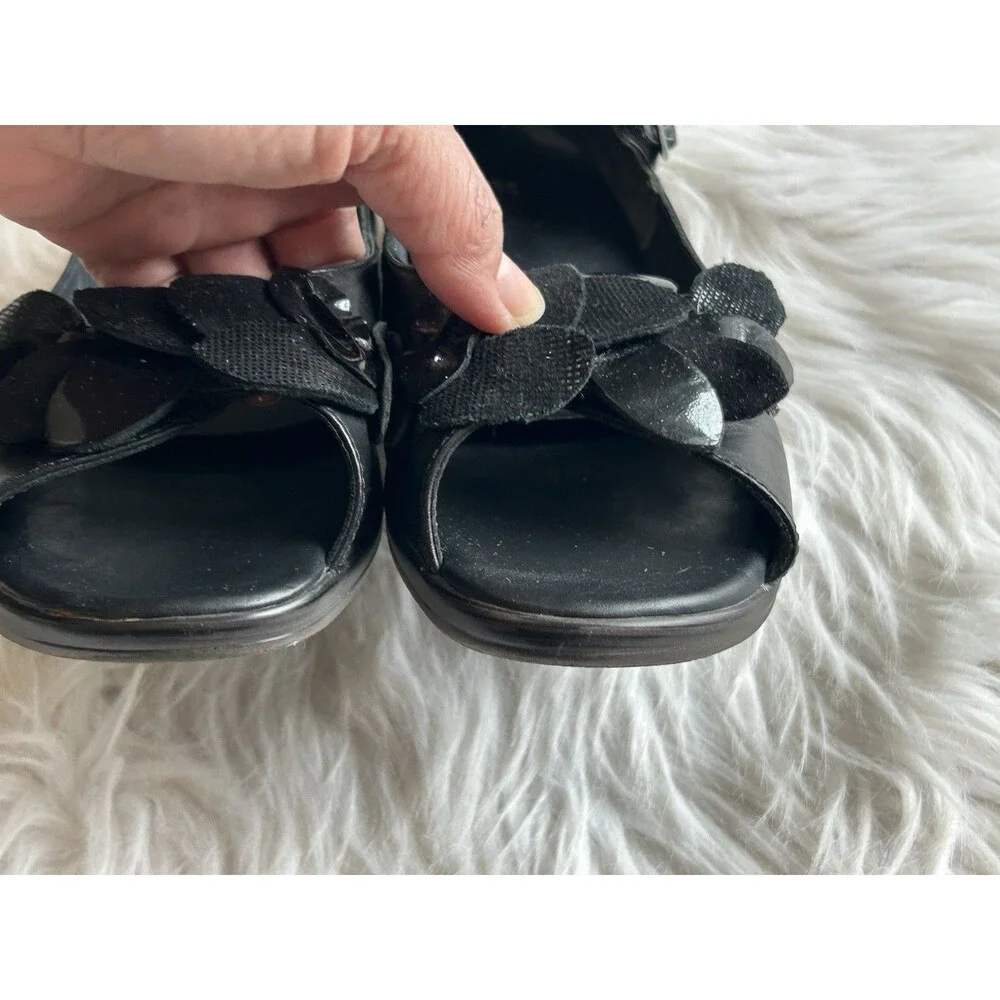 Ziera Petal Ditzy Mary Jane Flats Women’s 40 Black Leather Comfort Shoes